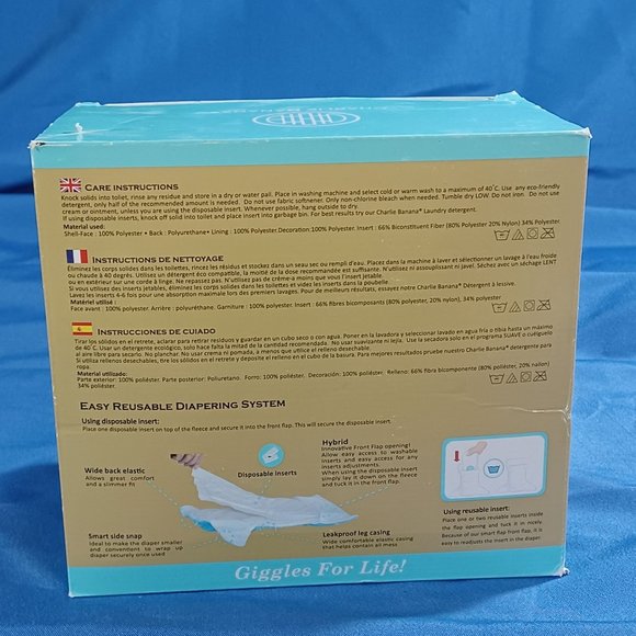 New Charlie Banana Boys 6 pc Camo Cloth Diaper & Inserts Set "Little Warrior" - Picture 7 of 10